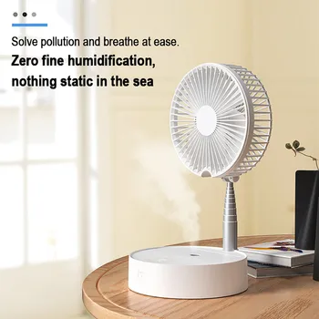 

Low Noise Portable Multi-function Mini Fan Foldable Telescopic Rechargeable Fan Air Cooler with humidification Phone Holder