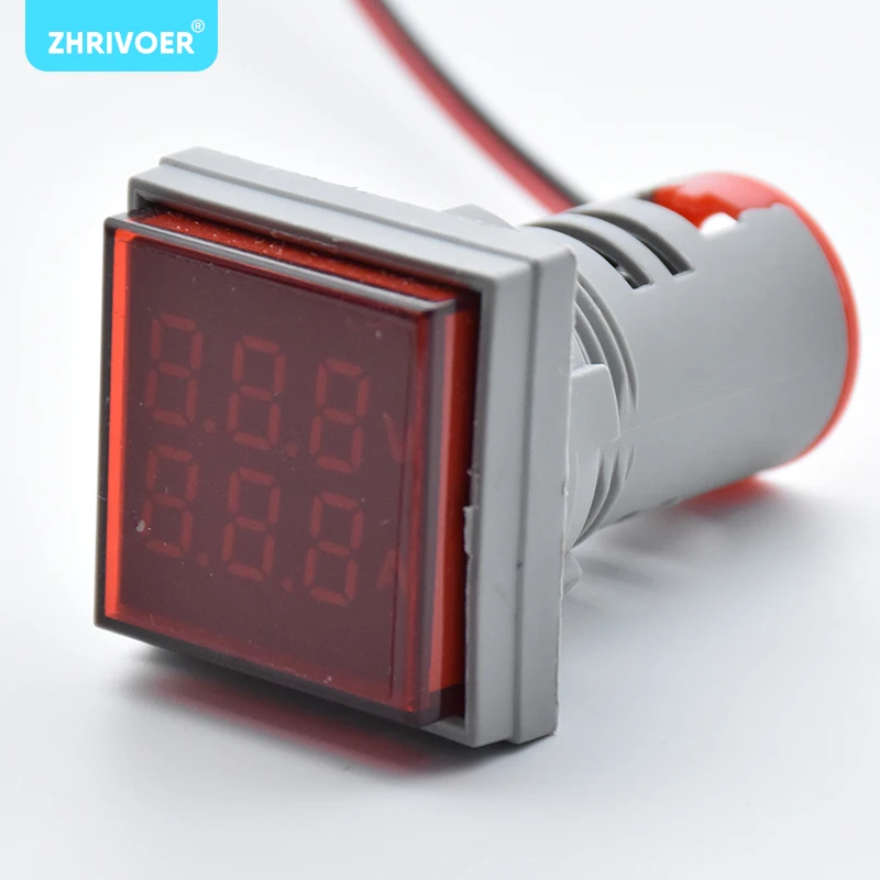 Двойной дисплей Цифровой Напряжение амперометр 22 мм AD16-22DSV Тип AC60-500V Мини измеритель напряжения светодиодный вольтметр Индикатор светильник лампа