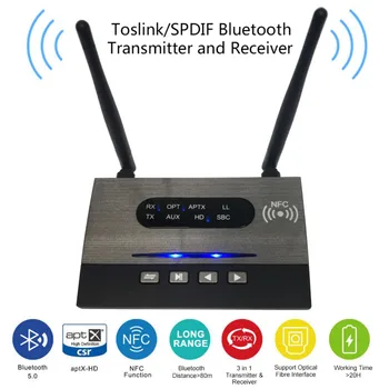

3 in 1 Bluetooth 5.0 Audio Wireless Adapter NEW Bluetooth 5.0 Audio Transmitter Receiver CSR8675 Aptx For Car TV Headphones 2019