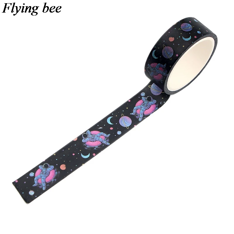 Flyingbee 15 мм X 5 м космическая креативная васи лента бумага DIY декоративная астронавт клейкая лента, Канцелярия маскировки Ленточные принадлежности X0550