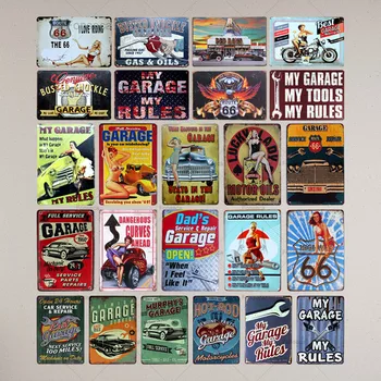 

Plaques Dad's Garage Vintage Metal Tin Signs Motorcycle Bar Pub Club Wall Stickers Garage Home Decor Plates 20*30cm N137