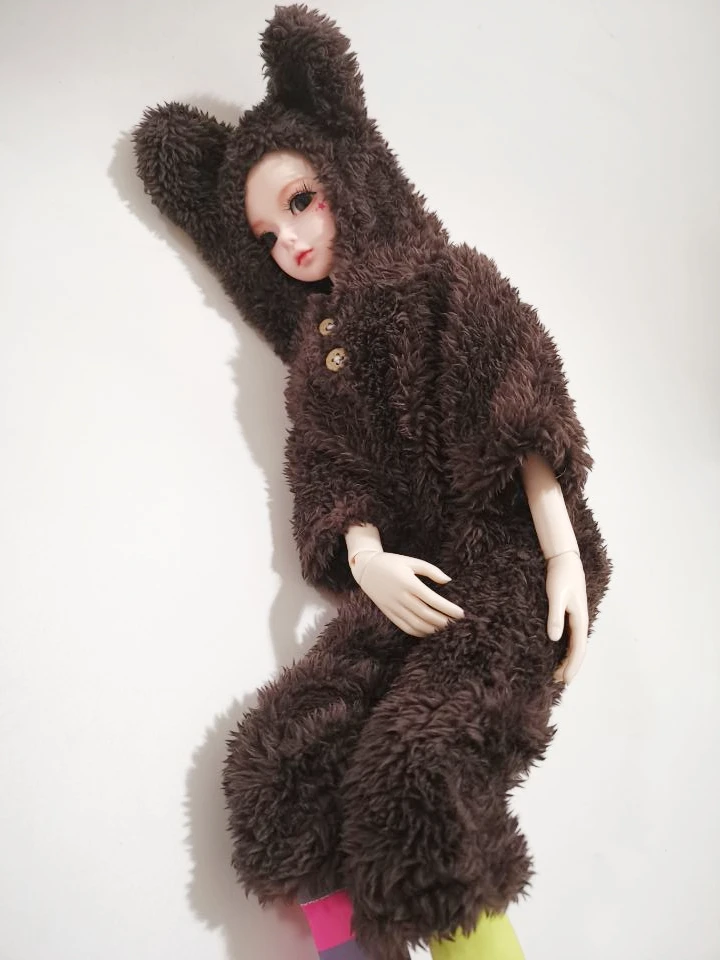 Bjd Кукла Одежда Комбинезоны плюшевые пижамы для MDD 1/4 1/6 Осень Зима Одежда милое платье куклы аксессуары