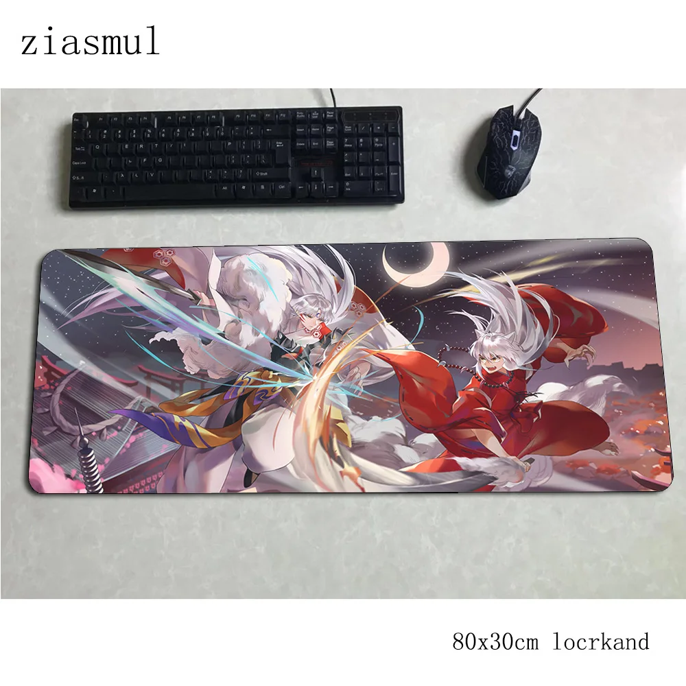 Коврик для мыши inuyasha 80x30 см коврики компьютерной милые игровые аксессуары милый
