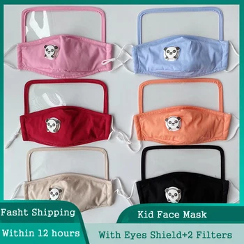 

Fashion Face Mask with Eyes Shield+2 Filters for Child Outdoor Cotton Dustproof Face Protective Anti Haze Health protecive Masks