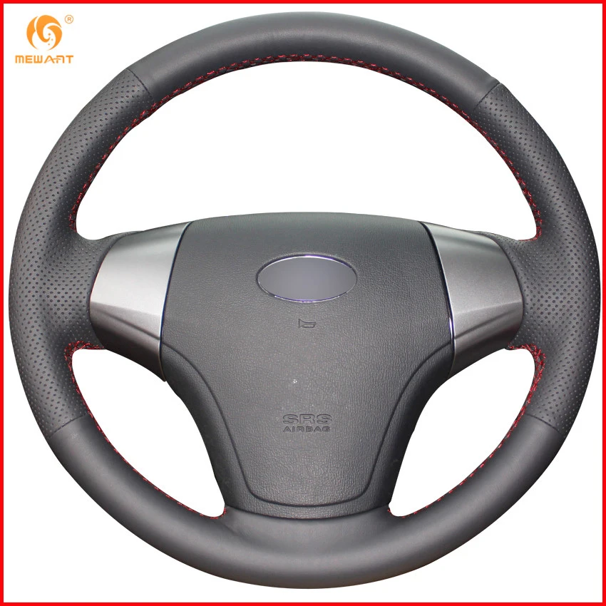 Mewant Black Artificial Leather Car Steering Wheel Cover For Hyundai