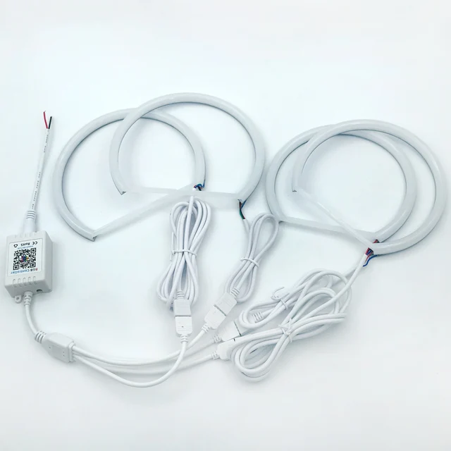 Anelli LED Angel Eyes Per BMW E46 E Altri Modelli - RGB Multicolore, 131mm E 146mm, Con Telecomando, Daytime Running Lights - Foto 8