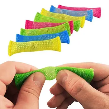 

2Pcs Funny Net Tube Hand Fidget Toy Novelty Stress Relief Toy Practical Jokes for Kids Autism ADHD Anxiety Therapy Toys Toys