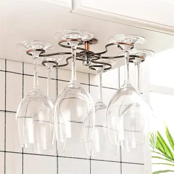 

Flower Wine Glass Rack Holder Stemware Hanging Under Cabinet Stemware Holder Hanger Storage Bar Kitchen Glass Wine Cup Shelf