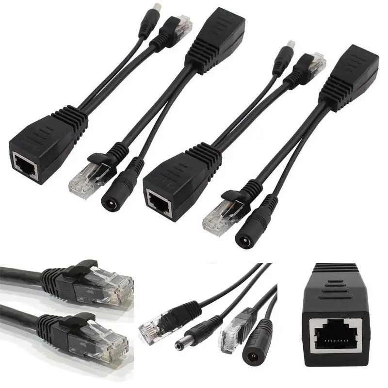 1 шт. CCTV камера POE мощность над Ethernet сплиттер кабель 5,5x2,1 мм DC и RJ45 CAT6