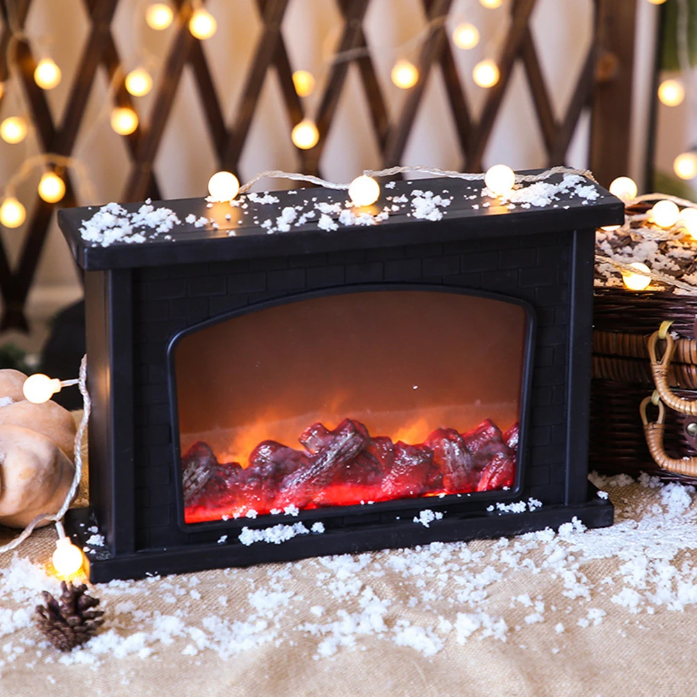 LED Flame Lantern Lamps Retro Fireplace Simulate Effect Lights USB Or Battery Powered Courtyard Room Christmas Decor | Лампы и