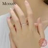 Modian Classic Simple 100% 925 Sterling Silver Charm AAA Zirconia Finger Rings for Women Wedding Engagement Statement Jewelry ► Photo 3/5