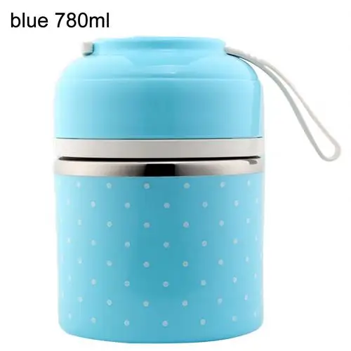 Blue 780ml Горячая 780/1230 мл портативный тепловой Ланч-бокс Герметичный для бэнто, пикника контейнер для еды - Цвет: Blue 780ml