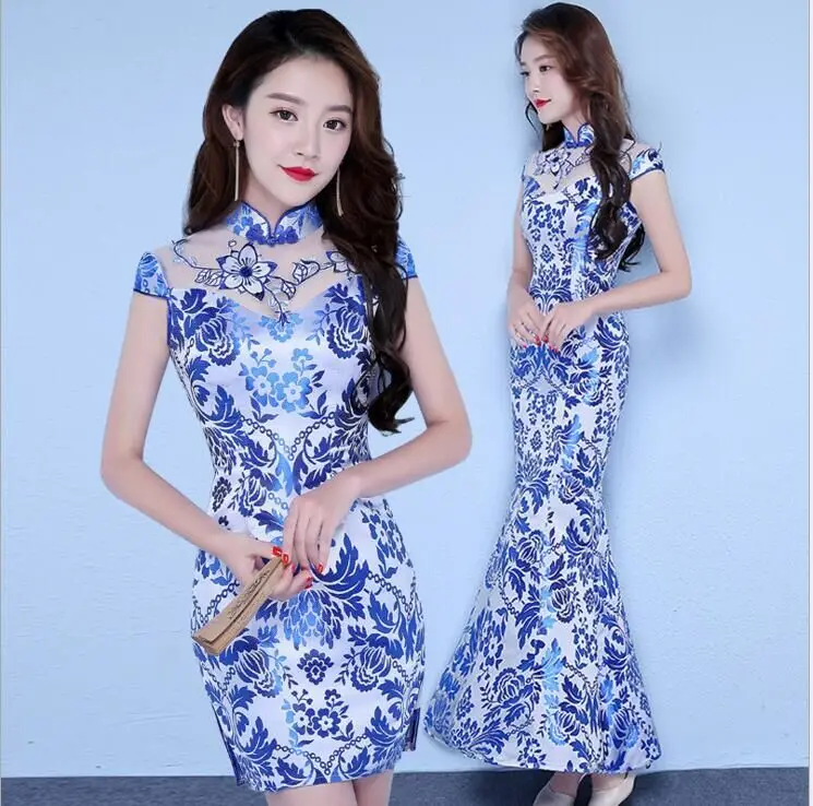 

Vintage Women Mini Slim Cheongsam Party Dress Chinese Style Wedding Evening Prom Sexy Summer Gown Qipao Vestido S-3XL