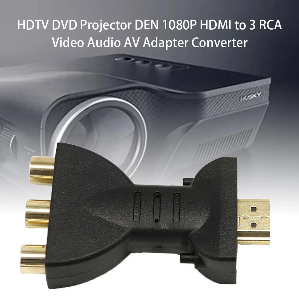 

Flexible Portable 1080P HDMI to 3 RCA Video Audio AV Adapter Converter for HDTV DVD Projector DEN Converter