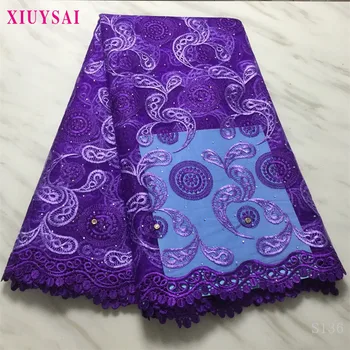 

Cheap French Net Lace Fabric 2020 Latest African Lace Fabric With Stones Embroidery Tulle Lace Fabric High quality SK136
