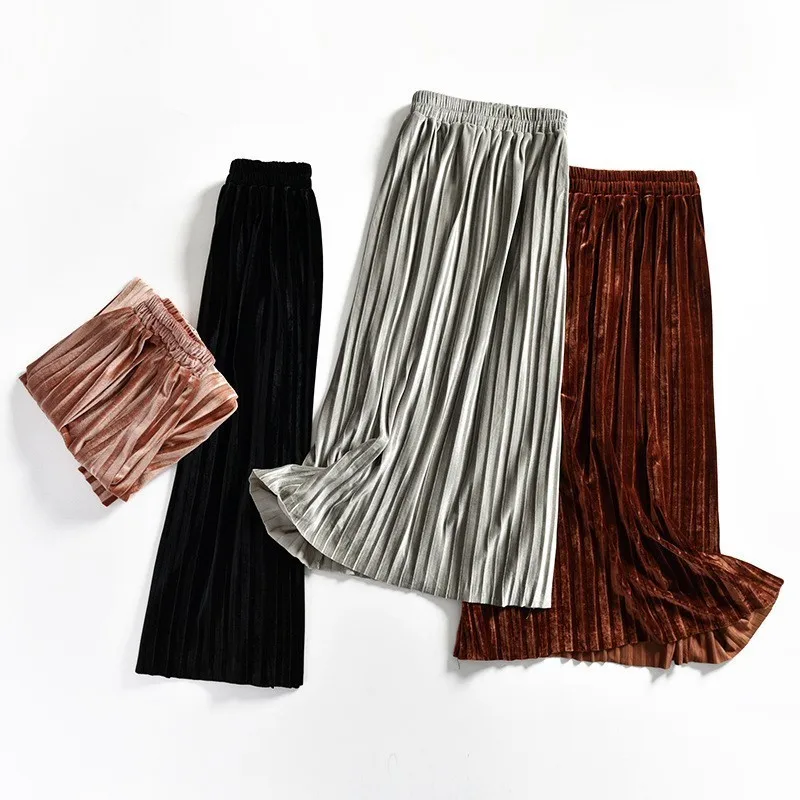 Школьная одежда бархатная юбка для девочек осенне зимняя повседневная детская