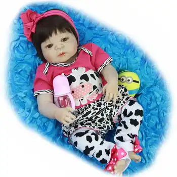 

KEIUMI lifelike 23'' Reborn Baby Dolls Toy Full Vinyl Body Babies Doll For Girl 57 cm Waterproof Summer Kids Playmates Gifts