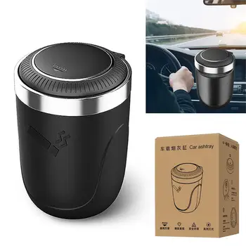 

Portable Auto Car Truck LED Cigarette Smoke Car Ashtray Blue LED Light Smokeless Ashtray Cigarette Holder Anti-slip Rubber