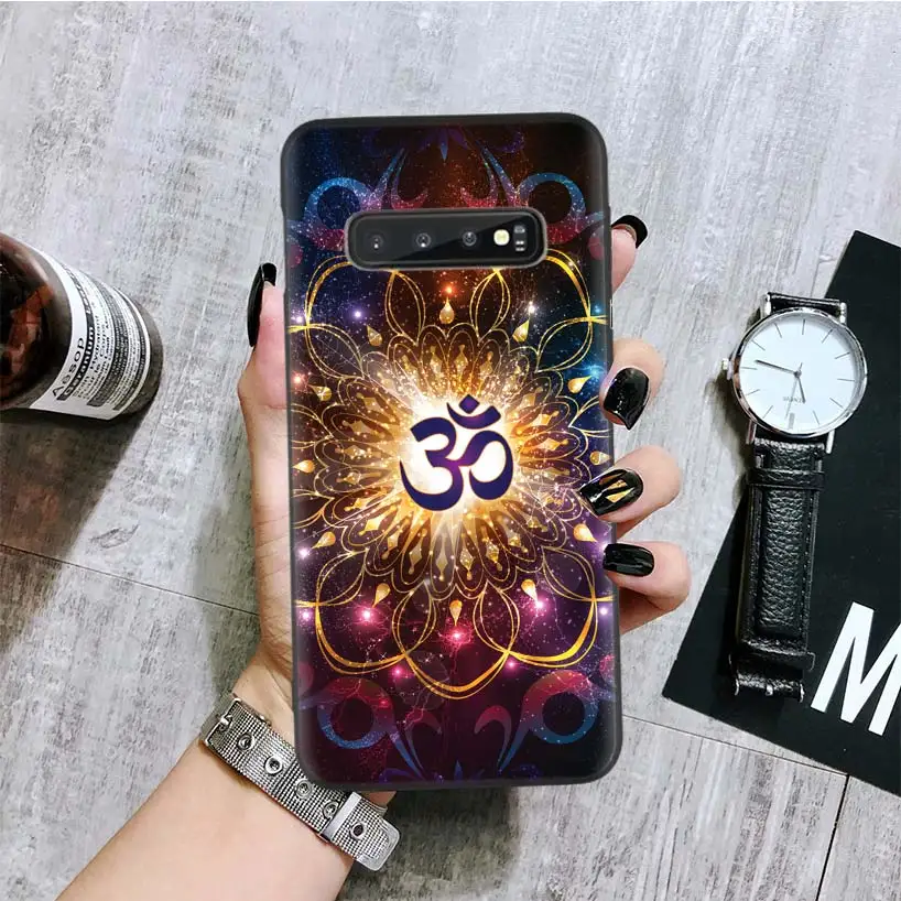 АУМ Ом Йога Черная крышка чехол для телефона для samsung Galaxy A50S A10S A20S A10 A20E A30 A40 A50 A70 M40 M30S A80 корпус под плетенную сумку