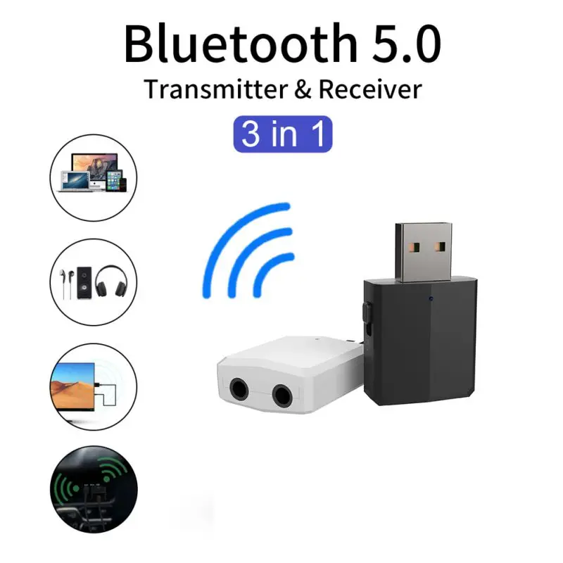 Двойной AUX порт Bluetooth 5,0 адаптер мини аудио передатчик приемник беспроводной USB адаптер аудио передатчик приемник