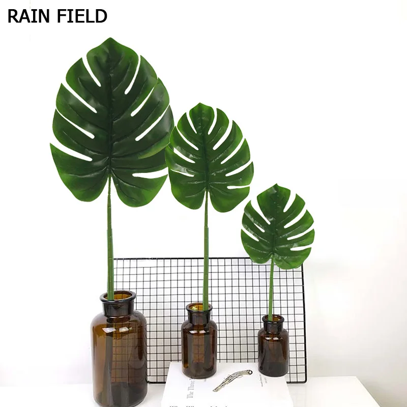 

Artifical plant Plastic Artificial High Quality 1PC Palm Tree Leaves Garden Decor Tropical Home Photography Decorative Leaves
