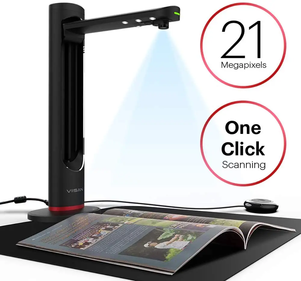 VIISAN K21 A3/A4 Book Document Fixed Mount Scanner High Definition 23MP with Auto-Flatten Multi-Language | Компьютеры и офис