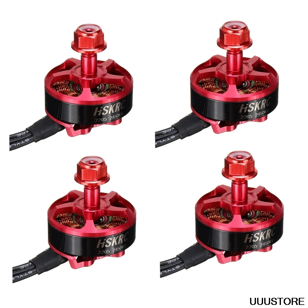 4 шт. HSKRC 2205 2450KV 3-4S Бесколлекторный двигатель 5 мм монтажное отверстие для RC Drone FPV