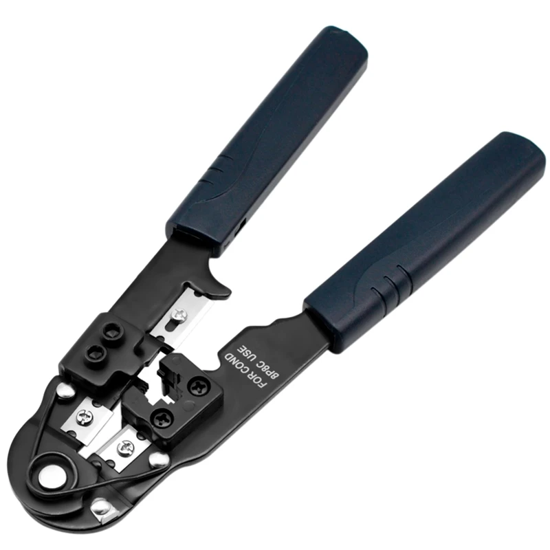 Cable Crimper,8P8C Rj45 Ethernet Connector Crimp Computer Hand Tools Multifunction Wire Pliers, Stripping, Thread Trimming