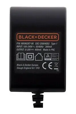 Black&Decker SSC-250040EU Type 1 8-20V 400mA Battery Charger Battery  Charging