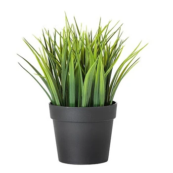 

Artificial plants flower pot planters green leaf with pot desktop decor man made bonsai