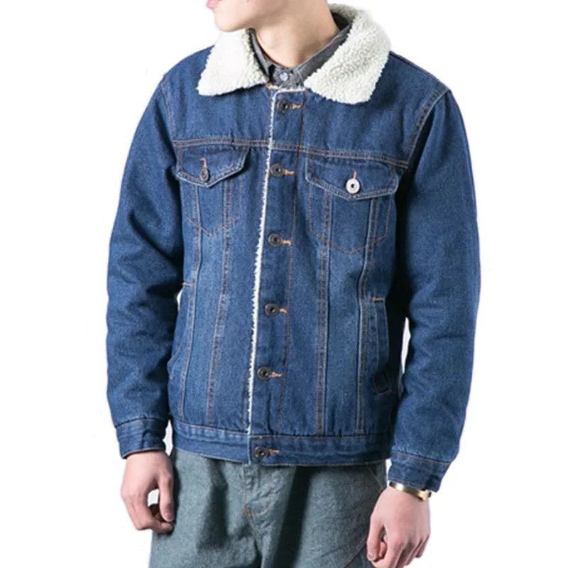 Men Wool Lined Denim Jeans Jackets Outwear With Fur Collar Warm Thicker Denim Jackets Coat For Male Windbreak Size S-4XL (10)
