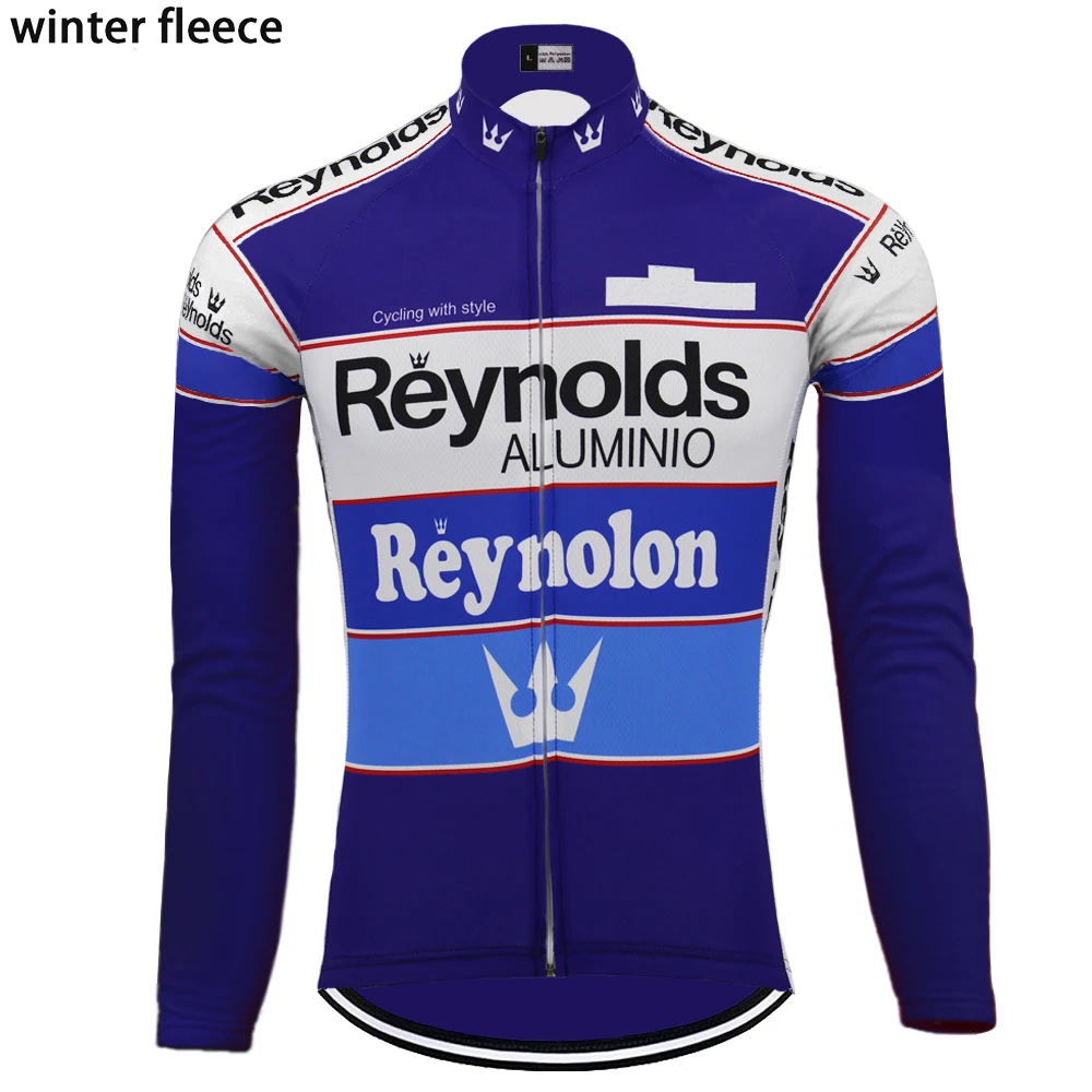 Reynolds Велоспорт Джерси с длинным рукавом зима флис и без флис мужская теплая и тонкая одежда для велоспорта Майо ciclismo mtb