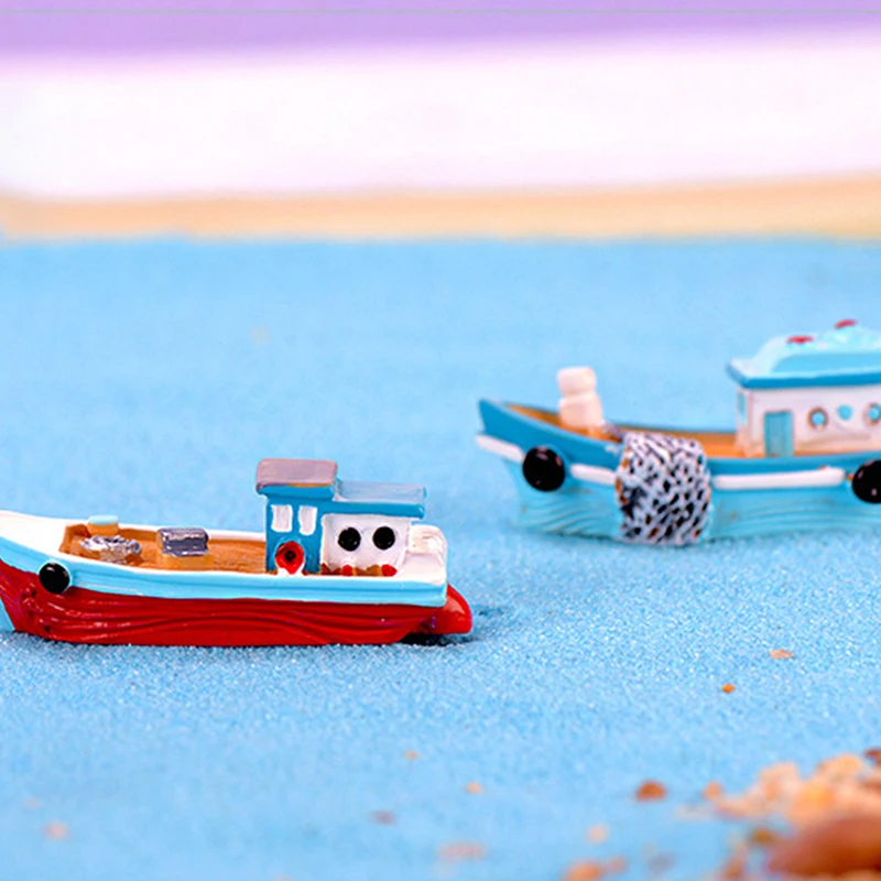 Ornament Crafts Miniature Figurines Miniature Ornament Marine Nautical Creative Sailboat Mode Room Decor Figurines Miniatures Mediterranean Style Ship Small boat ornaments