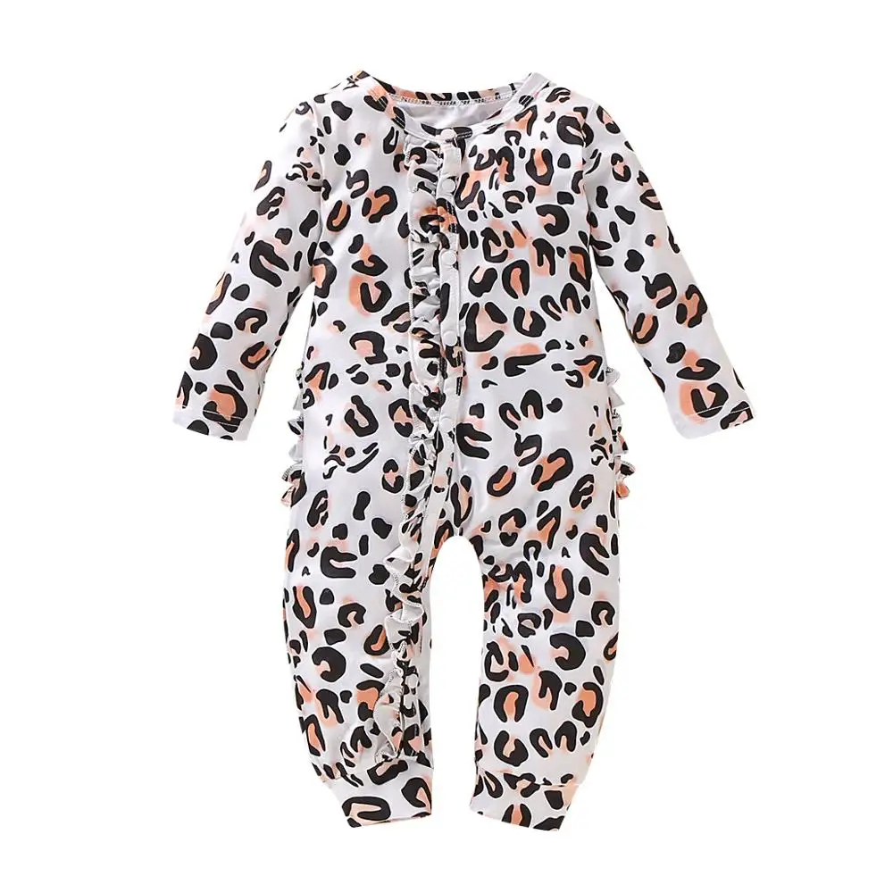 

0-18M New Born Baby Clothes Infant Baby Costume Girl Boy Leopard Print Clothes Romper Jumpsuit Outfits Baby Romper romper baby