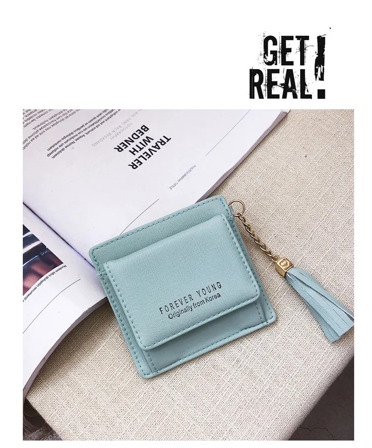 New Korean version of women's three-fold short small and fresh zipper student multi-functional portable buckle wallet wallet
