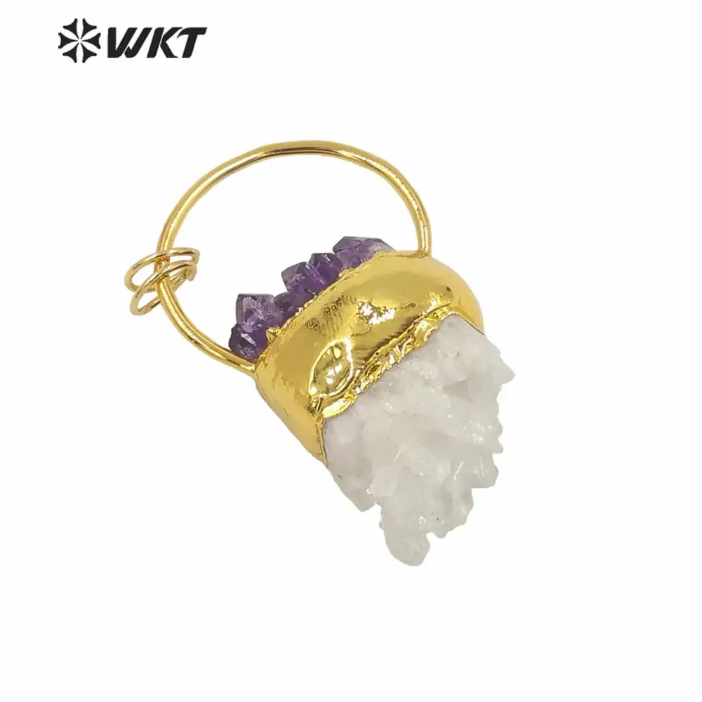 WT-P1582 WKT Новое поступление женское ожерелье с натуральным камнем Кулон Кварц