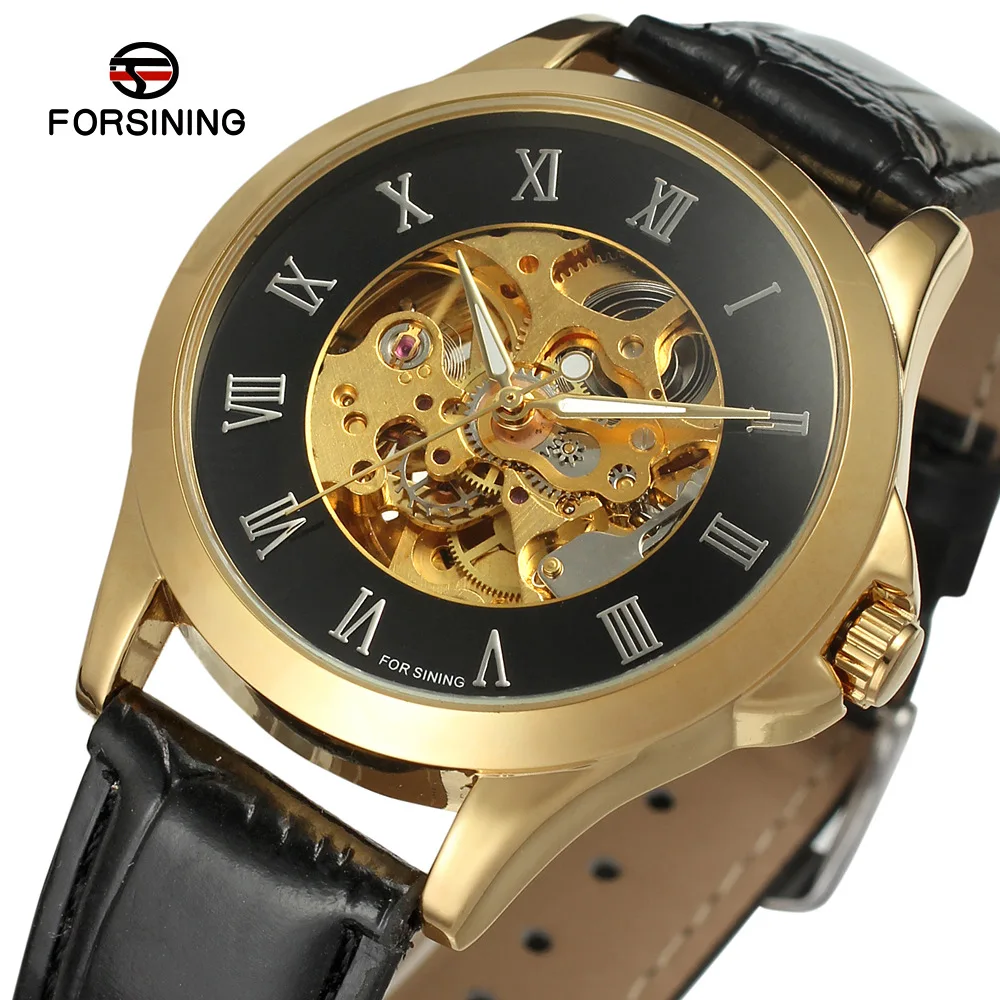 

Hot Selling Forsining Analog Watch Men Retro Rome Characters Automatic Machine Hollow Table