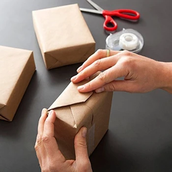 

1 Roll Retro Recycled Brown Kraft Wrapping Parcel Gift Paper Roll Strong Protection Package 30cm*30m