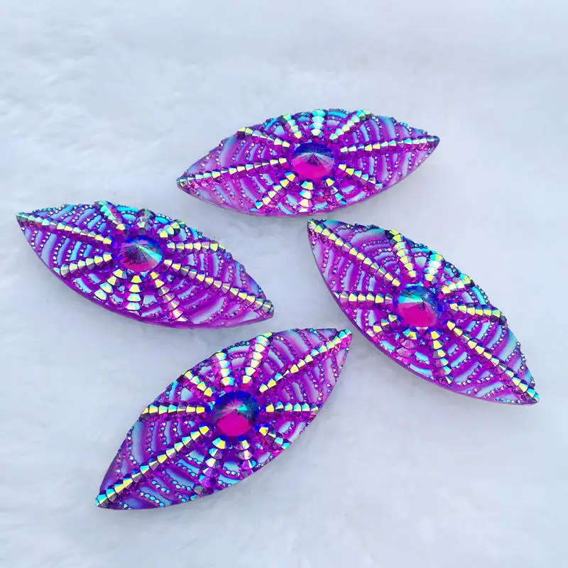 B841 DIY 20*50 мм Bling Beadwork плоские задние камни и кристаллы паук веб полимерные кабошоны горный хрусталь 8 шт./лот-B84 - Цвет: B841