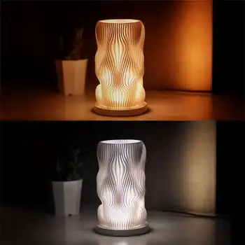 

Drop Ship 3D Print LED Night Light Lamps USB Holiday White Warm Decoration Changeable Stepless Dimming Desk Table Night Lamp