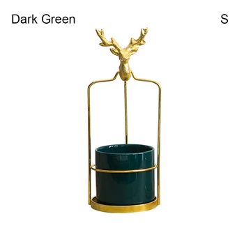 

Gradient Color Succulent Flower Pot With A Rack Decorative Container For Indoor Desktop Balcony HUG-Deals