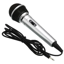 Universal 3.5mm com fio microfone protable desempenho transmissor público ktv karaoke gravação handheld megafone preto prata