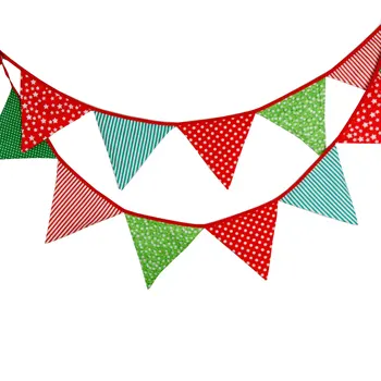 

2016 RED And Green Christmas Pennants Decorations Foreign Trade Wedding Decorations Flags Flag