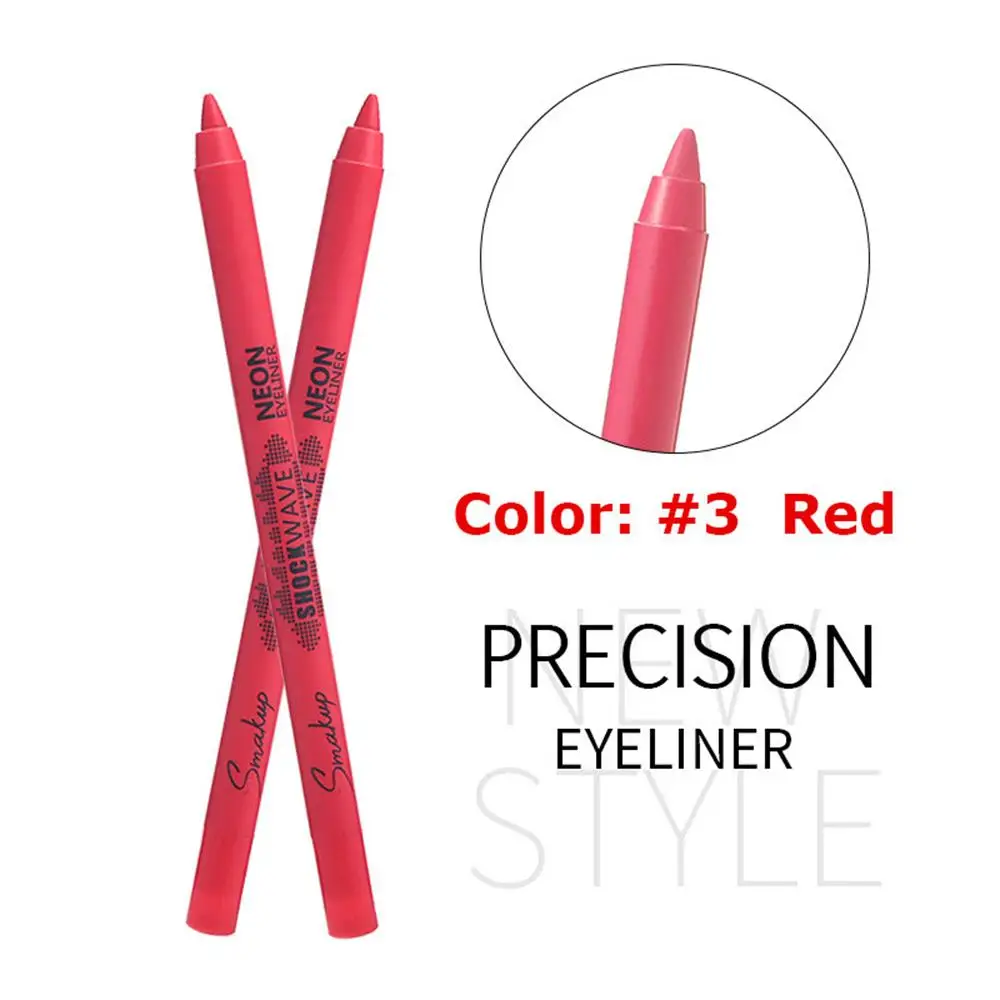 3 Sexy Makeup Long-lasting Waterproof Matte Neon Quick Dry Eyeliner Eyes Smudge-proof Black Purple Blue Color Eye Liner Cosmetics - Цвет: 3
