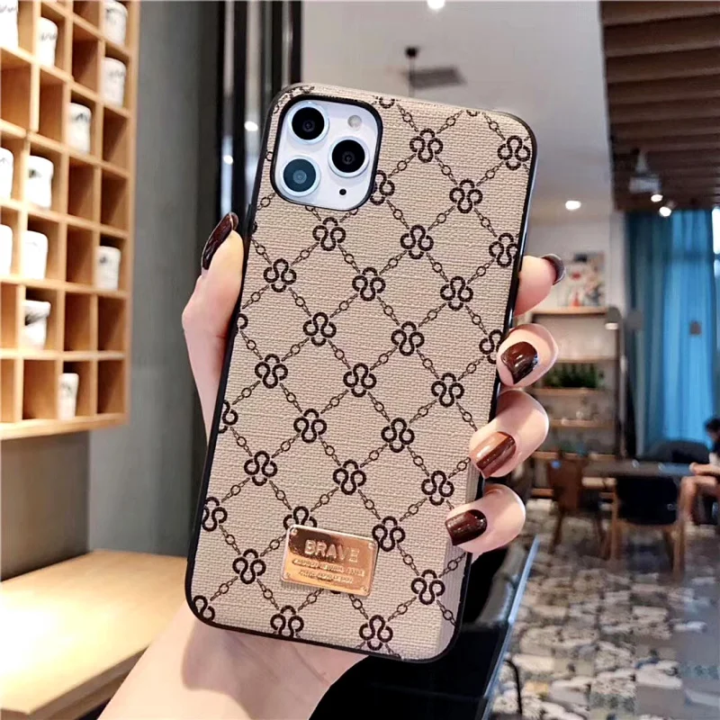 Роскошный чехол с геометрическим рисунком в клетку для iPhone 11Pro Max 12 Mini XR X кожаный 7