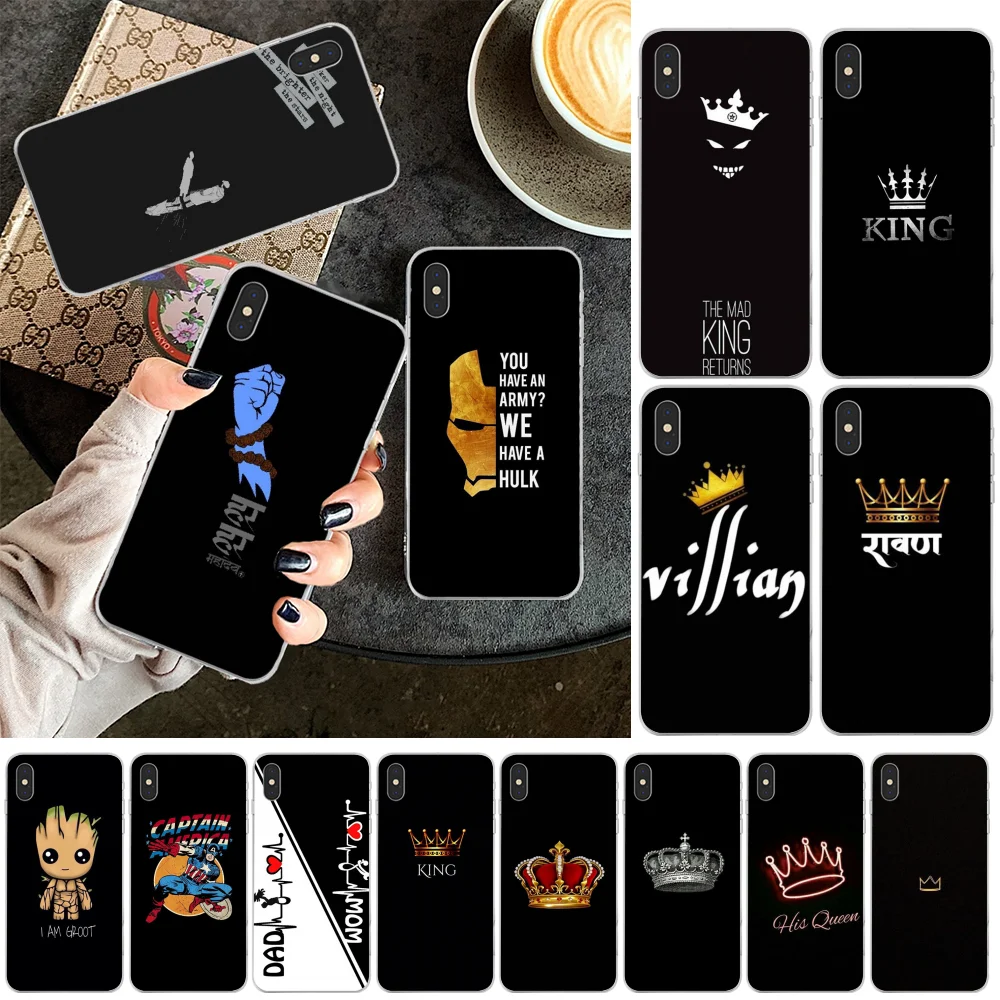 BaweiTE black king text Black TPU мягкий чехол для телефона iPhone 11 pro XS MAX 8 7 6 6S Plus X 5 5S SE XR |