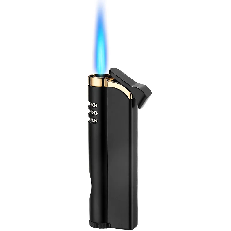 New Metal Long Stripe Jet Lighter Torch Turbo Butane Gas 1300 C