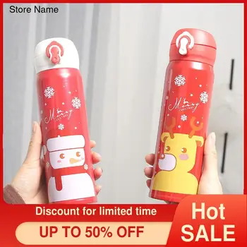 

Christmas Mug Cute Gift Holiday Cup Cartoon Bouncing Stainless Steel Cup Men and Women New Style Water Cup