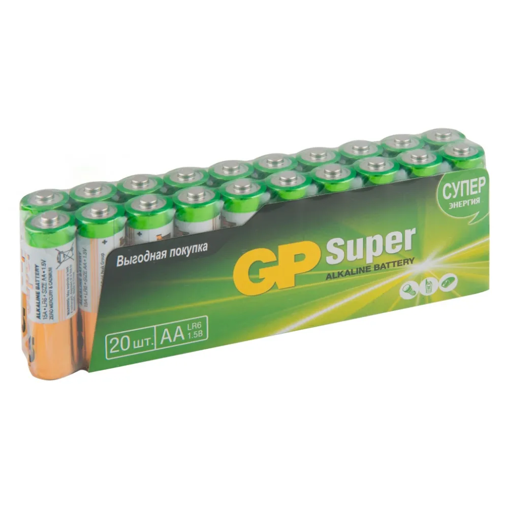 Батарейка GP Super Alkaline LR6, АА, 20 шт