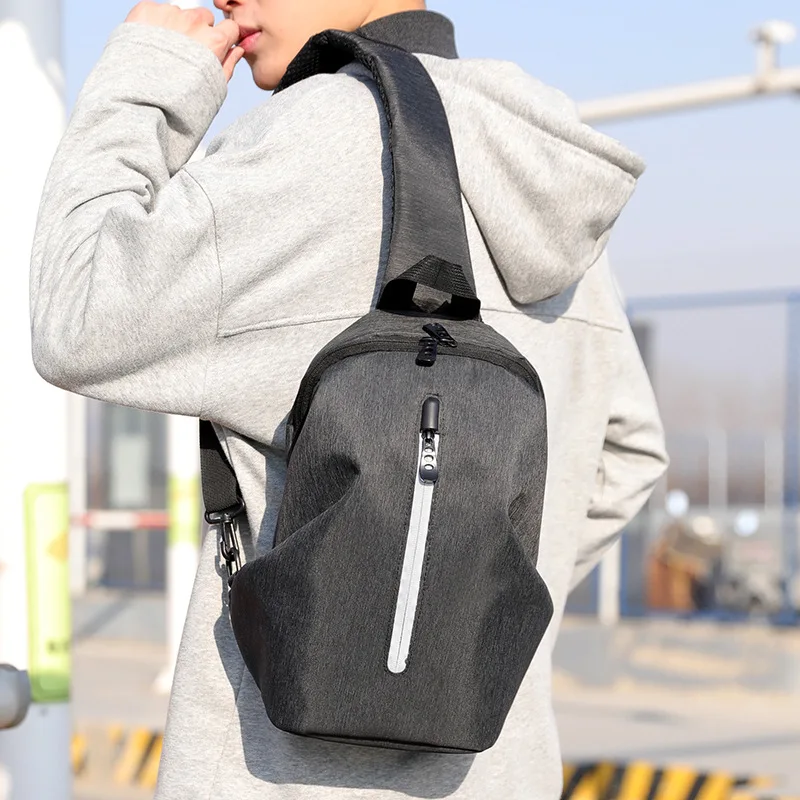 

Men Chest Pack New Style Oxford Cloth Waterproof Business Casual USB Rechargeable Night Light Large-capacity Backpack